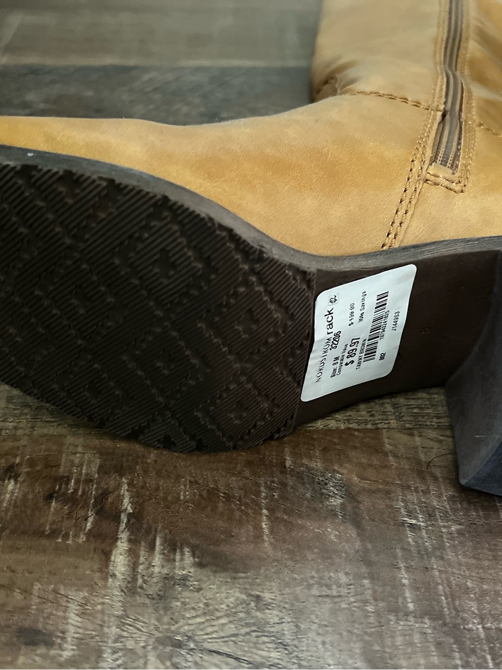 🤎 Woman’s Size 8 - Tall, Mossimo Supply Co. Cognac Tall Leather Riding Boots - Picture 3 of 6